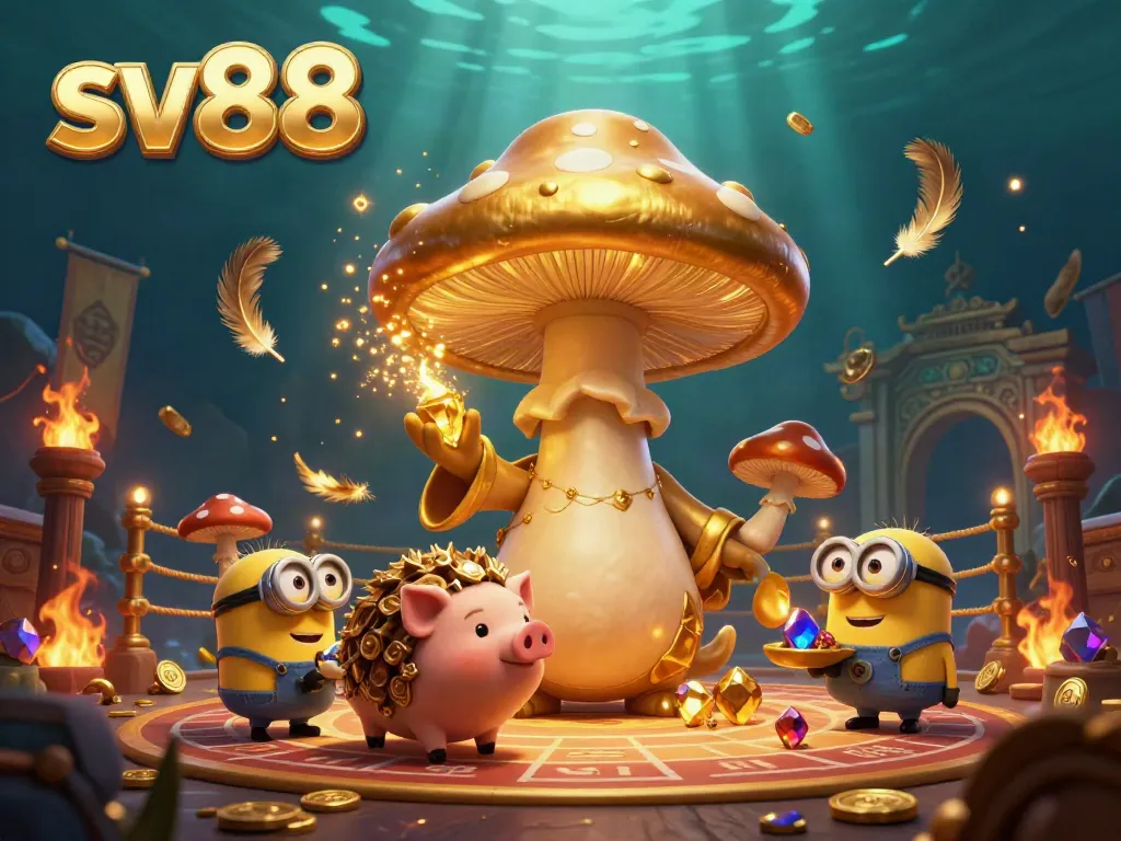 Experience dazzling gameplay with sv88 amidst treasures and mystical elements in an immersive casino scene.