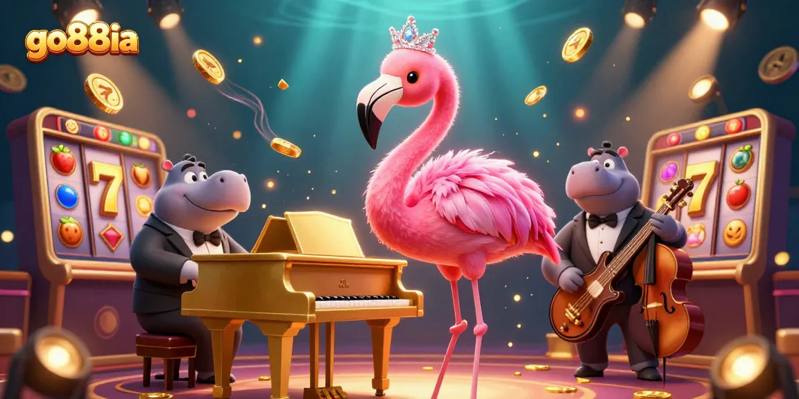 Engage with go88ia's thrilling casino gameplay featuring vibrant characters and slot elements.