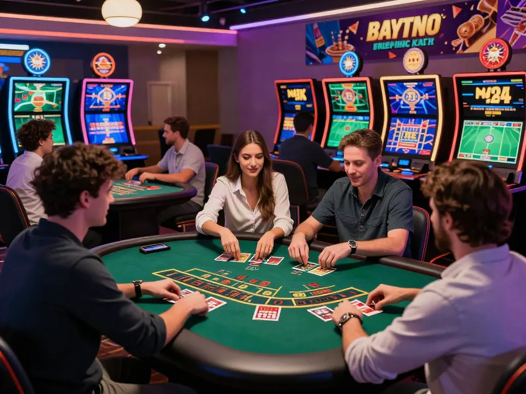Exciting SIN88 online gaming scene with diverse players at casino tables.
