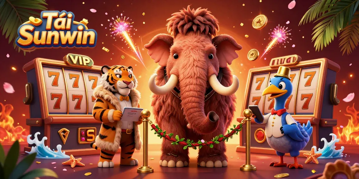 Tải Sunwin brings players to a casino experience with a woolly mammoth bouncer and vibrant elements.