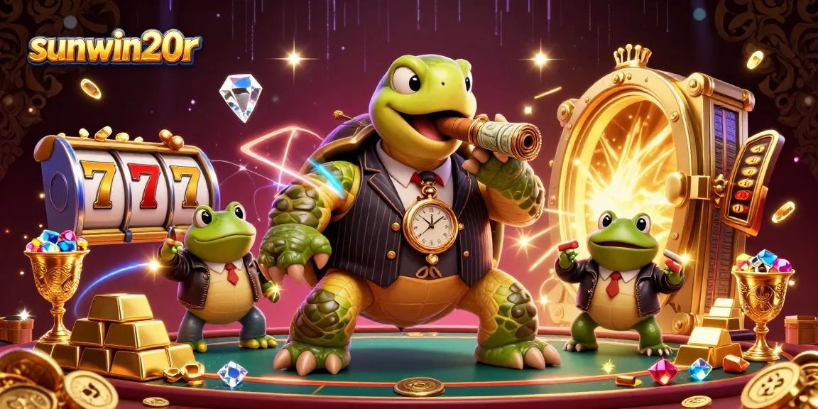 sunwin20r features an engaging casino scene with characters, slot elements, and vibrant visuals.