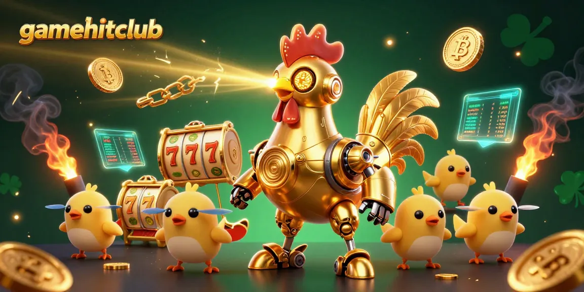 Engage in exciting gameplay at gamehitclub with vibrant slot machines and cryptocurrency elements.