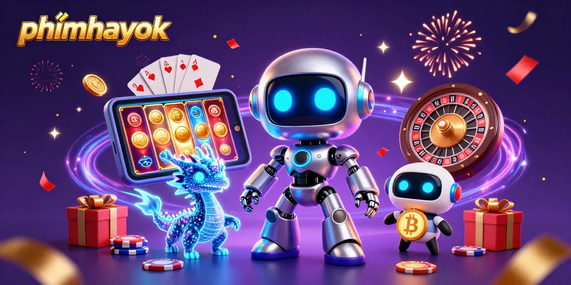 Engage in thrilling slots with phimhayok's vibrant casino adventure scene featuring dynamic game elements.