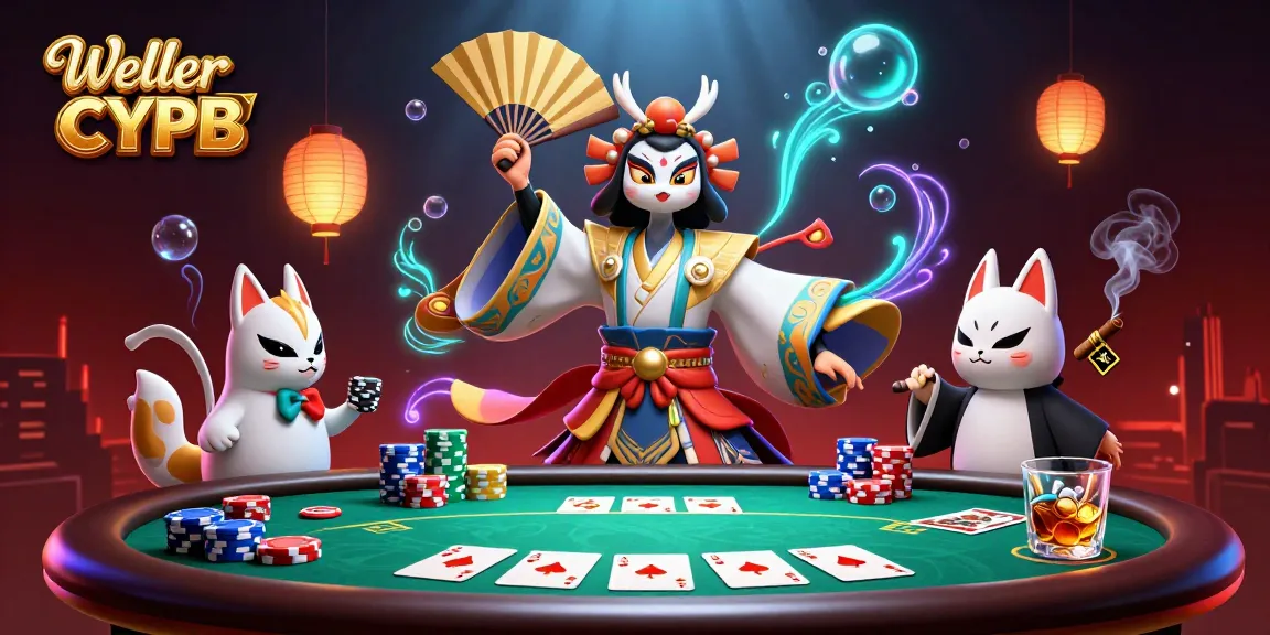 Engage with Weller CYPB as kabuki characters and poker elements create a dynamic gambling scene.