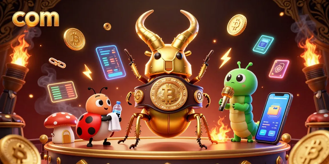 Engage with com's vibrant casino scene featuring a golden stag beetle boxing champion.